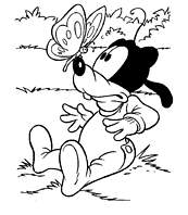 coloriage bebe dingo papillon